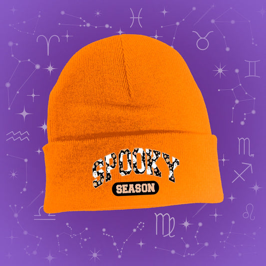 Spooky season beanie orange