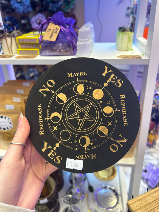 Pentagram moon phase pendulum board