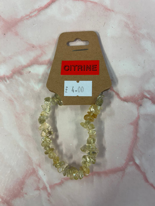 Citrine Crystal chip bracelet