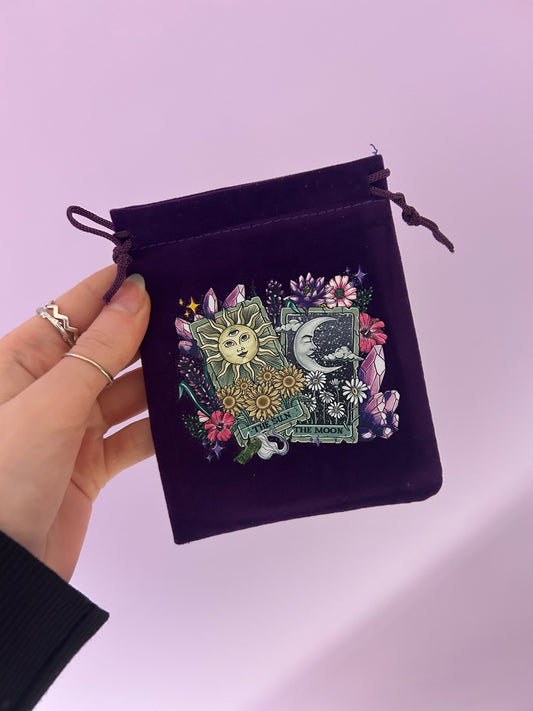 Sun and moon tarot velvet pouch