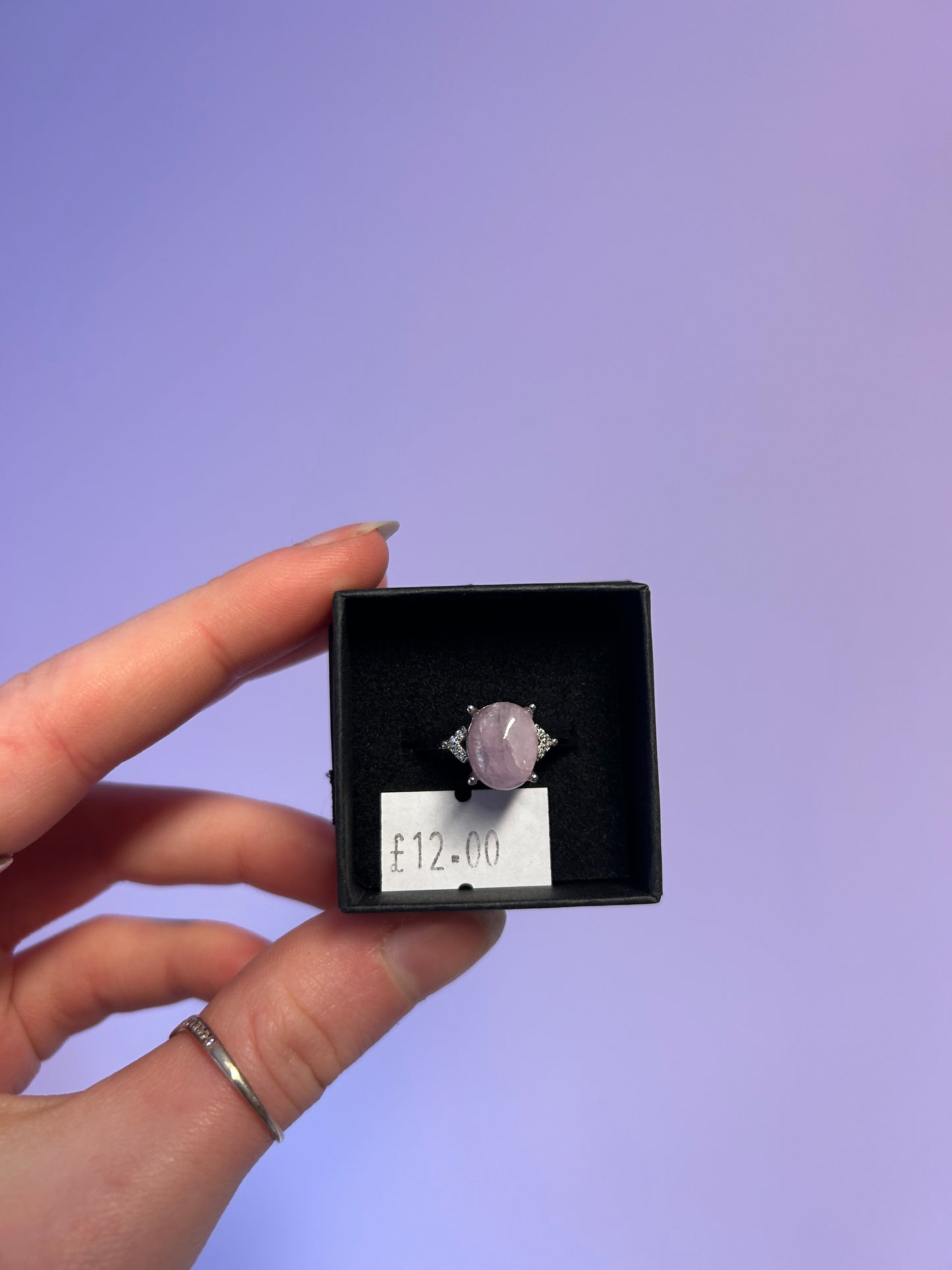 Kunzite gemstone adjustable ring