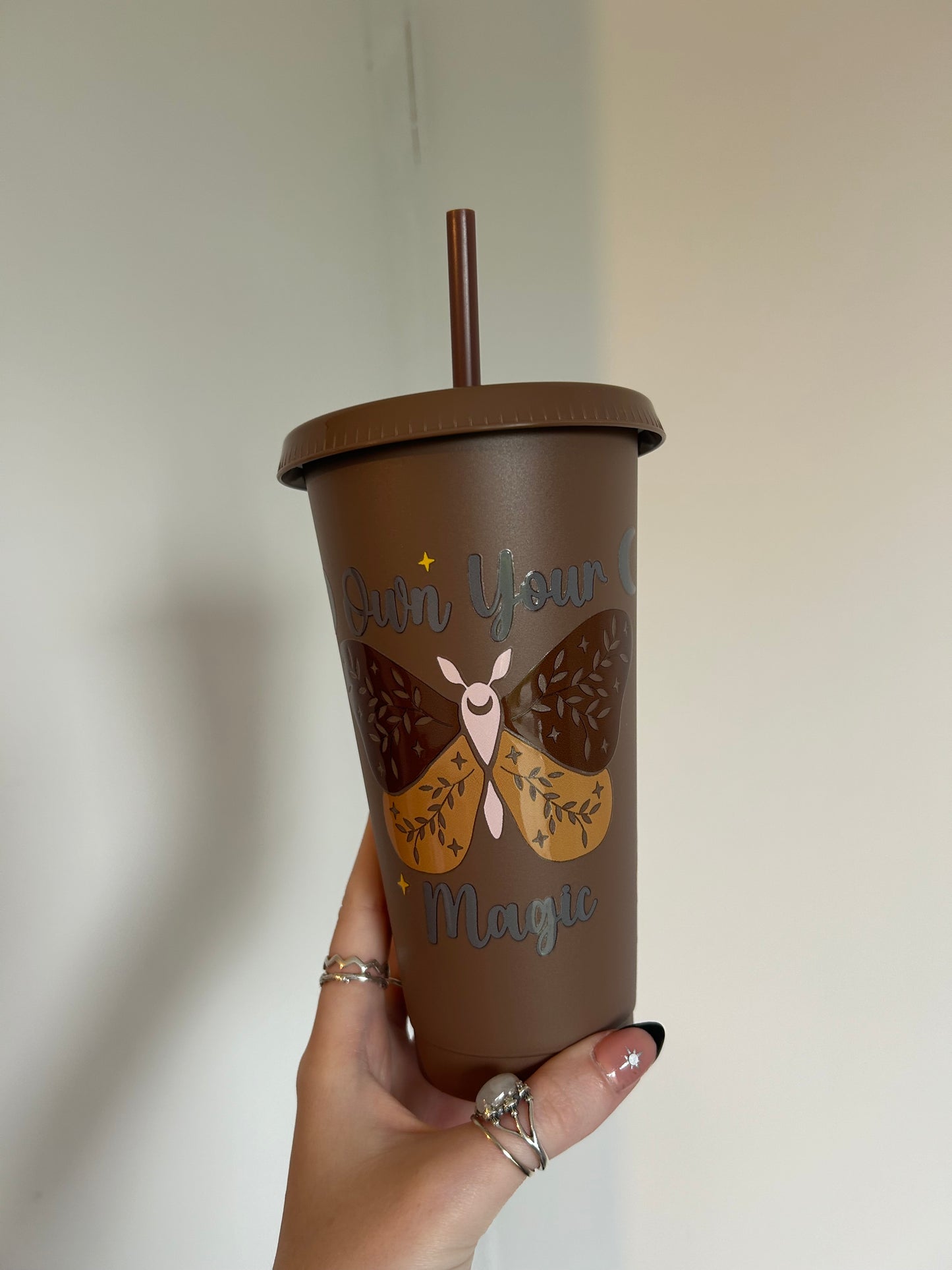 Own your magic moth 24oz cold cup