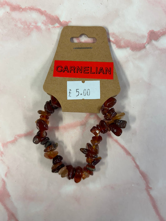 Carnelian Crystal chip bracelet