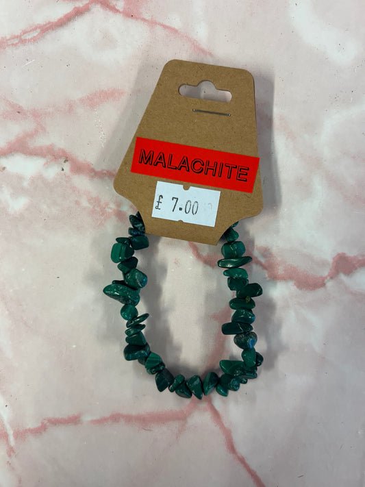 Malachite Crystal chip bracelet