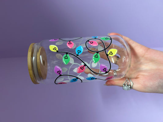 Christmas lights clear Libbey glass