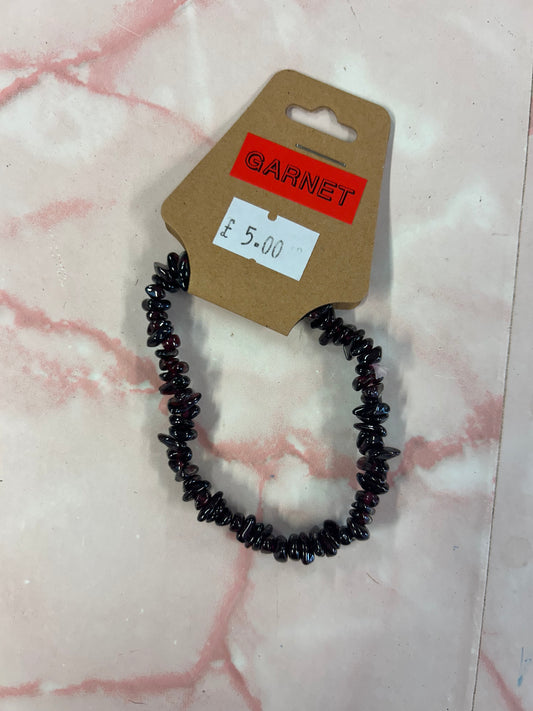 Garnet Crystal chip bracelet
