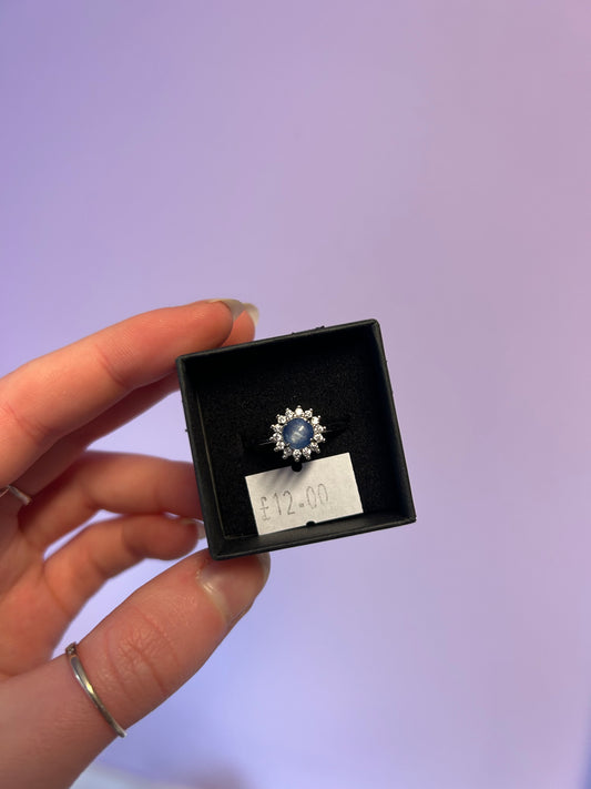 Kynite round gemstone adjustable ring