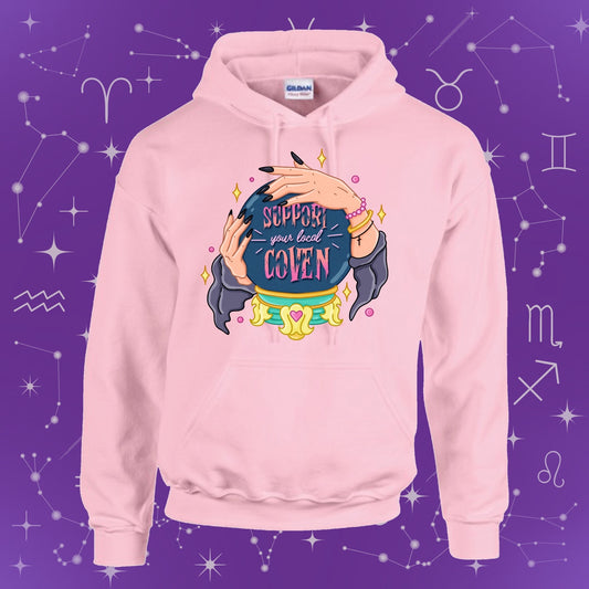 Support your local coven ￼hoodie | made to order pink