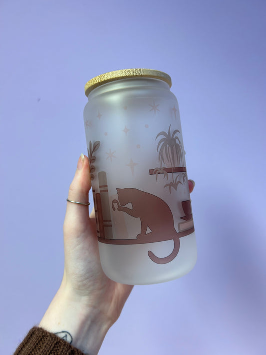 Book cat Libbey can glass