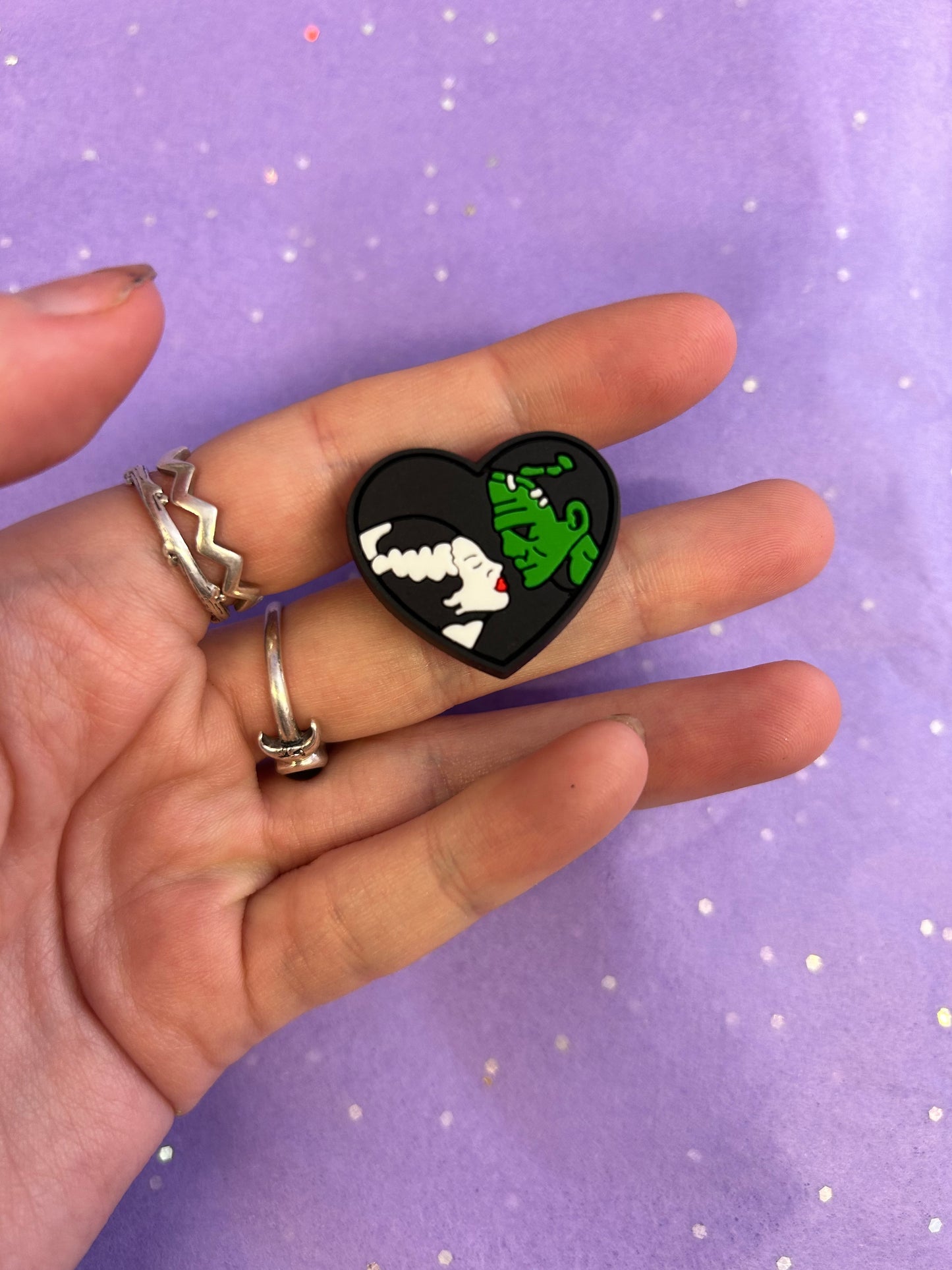 Frankie heart croc charm