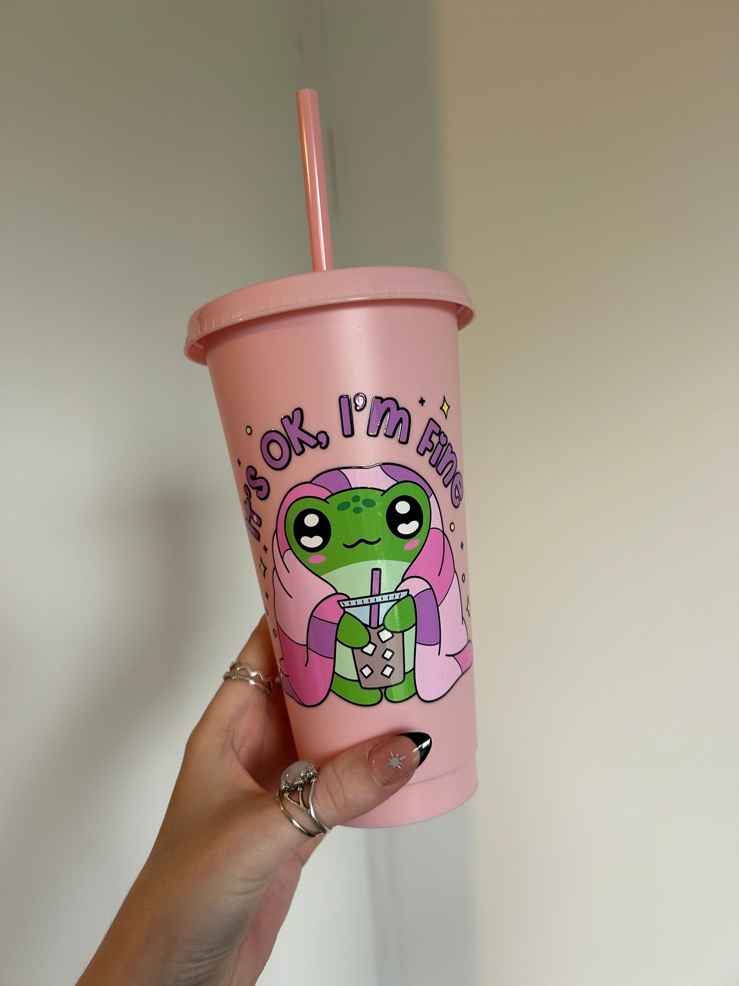 It’s ok I’m fine frog 24oz cold cup