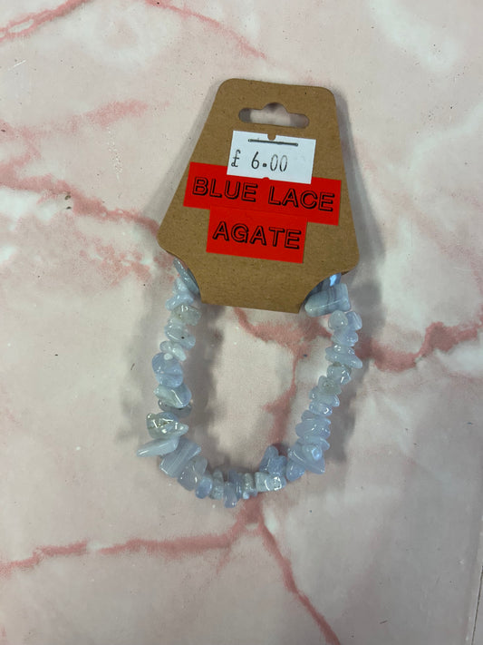 Blue lace agate Crystal chip bracelet