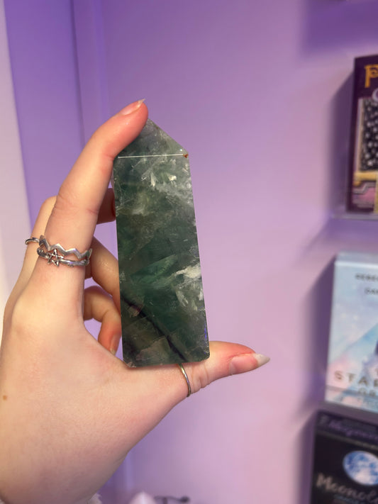 Green fluorite Crystal tower