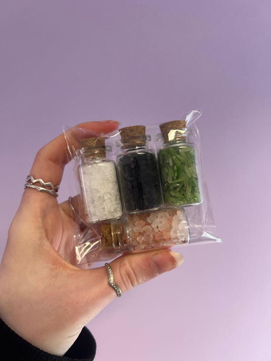 Salt bundle spell bottles