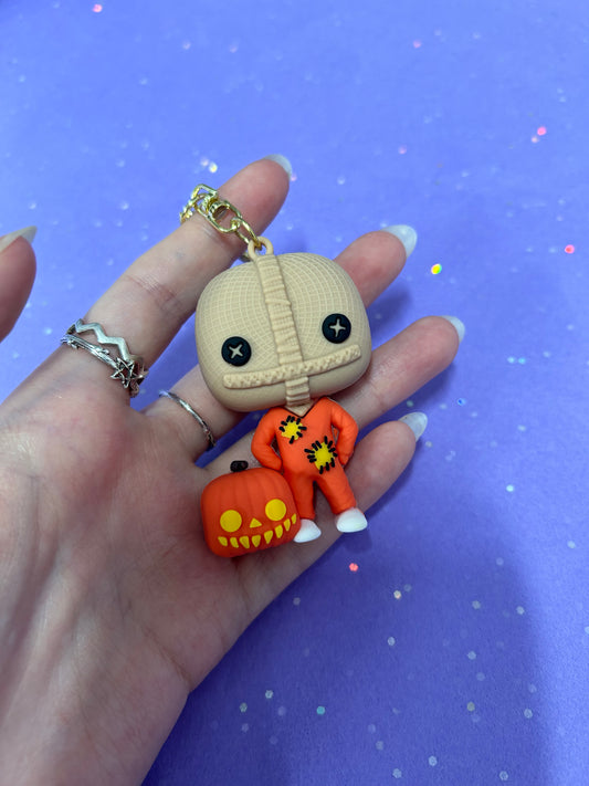 Pumpkin guy horror keychain