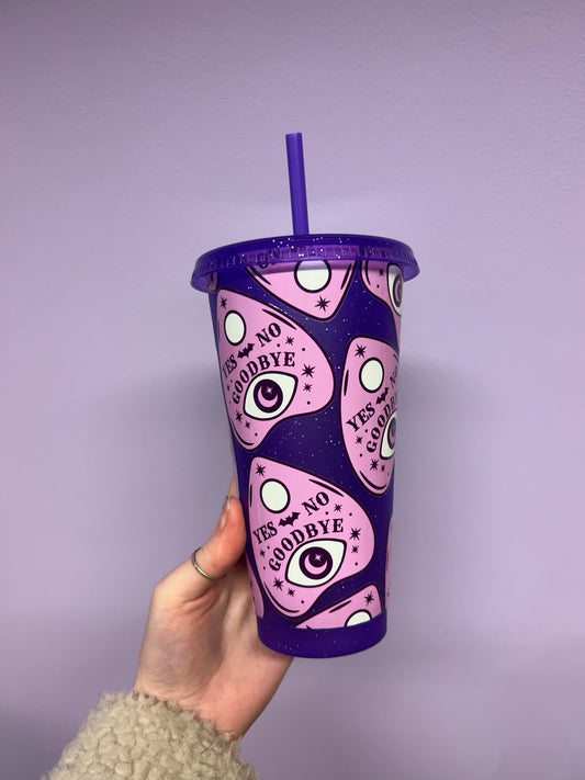 Purple ouija 24oz cold cup