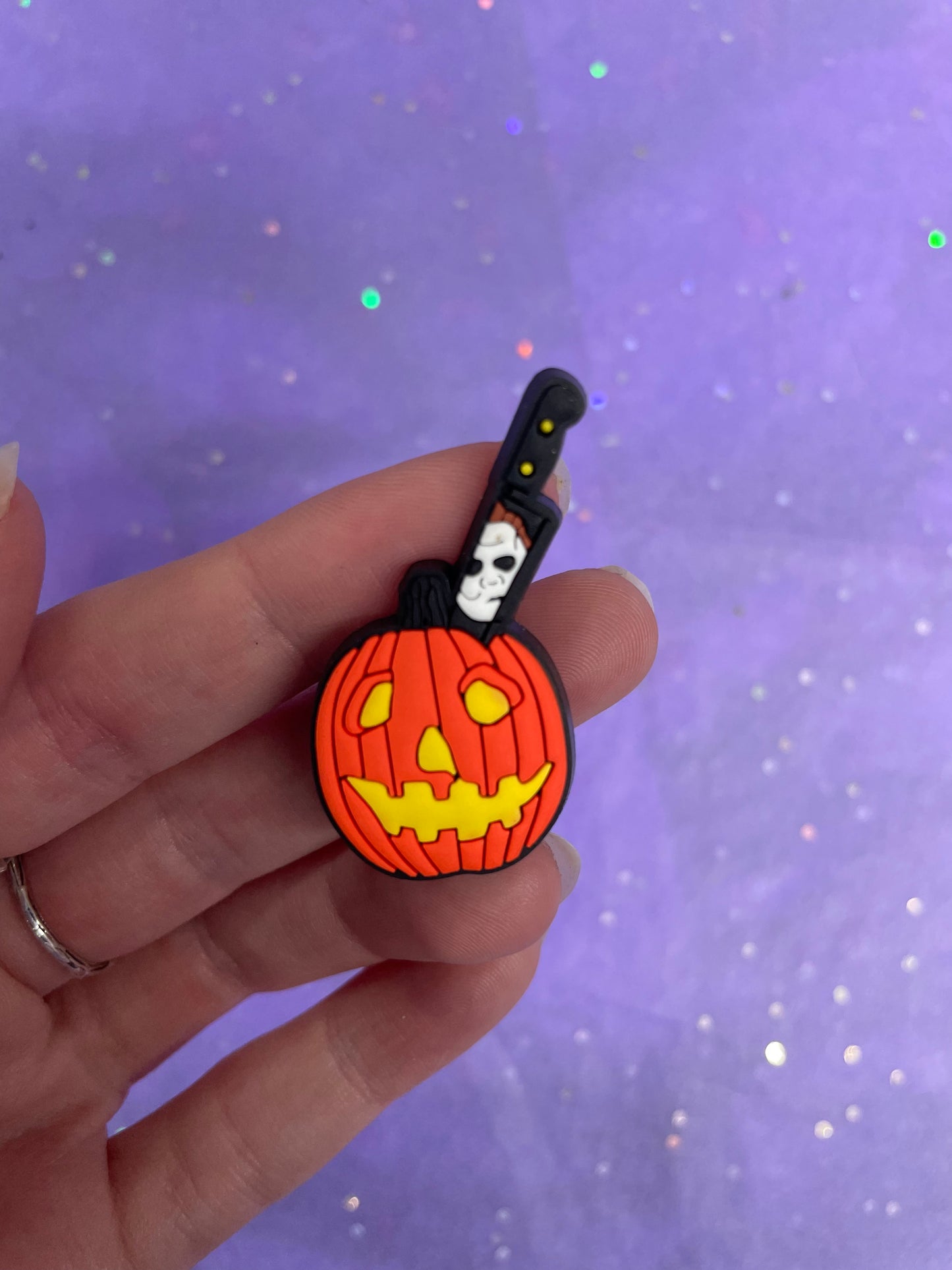 Halloween pumpkin croc charm