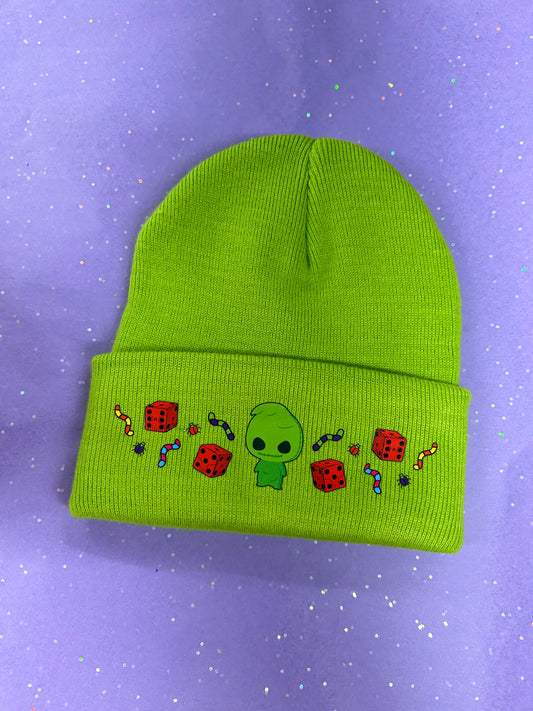 Green boogie man beanie