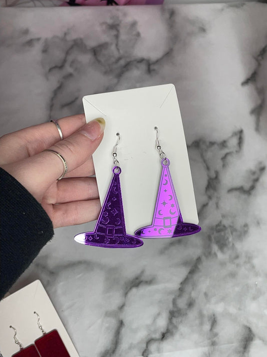 witch hat Acrylic Earrings
