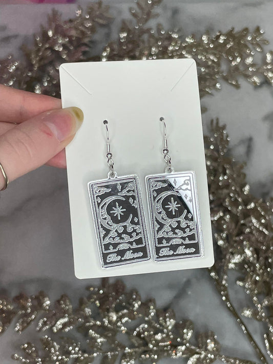 the moon tarot card Acrylic Earrings
