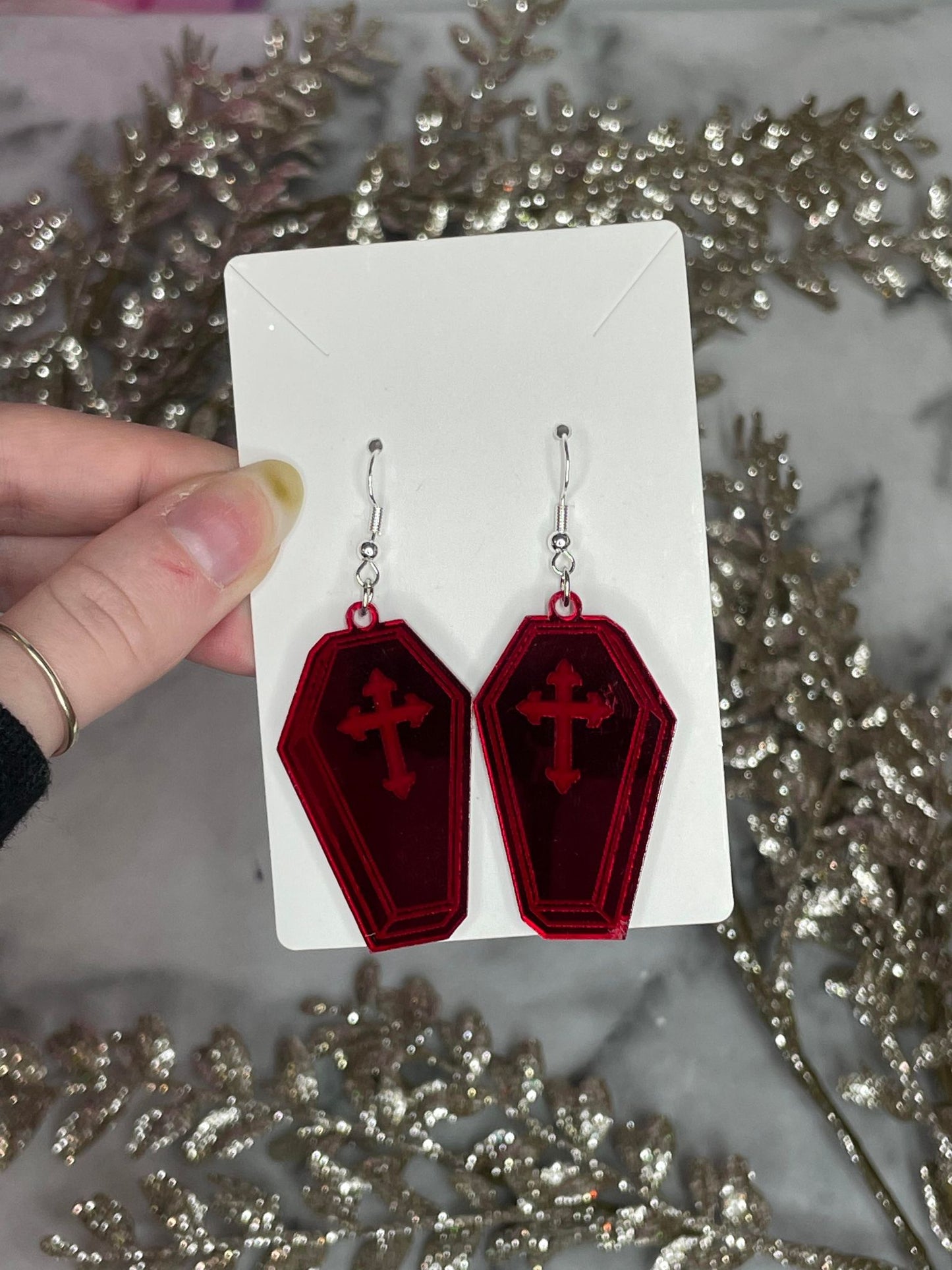 coffin Acrylic Earrings