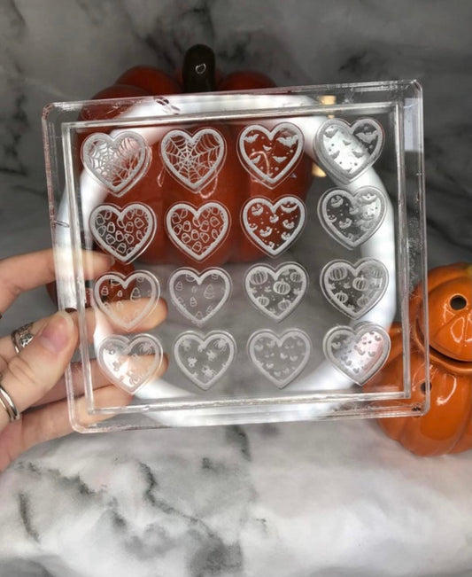 halloween heart pallet - silicone earring mould
