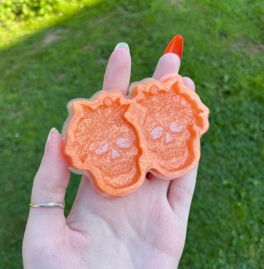 floral skulls - silicone earring mould