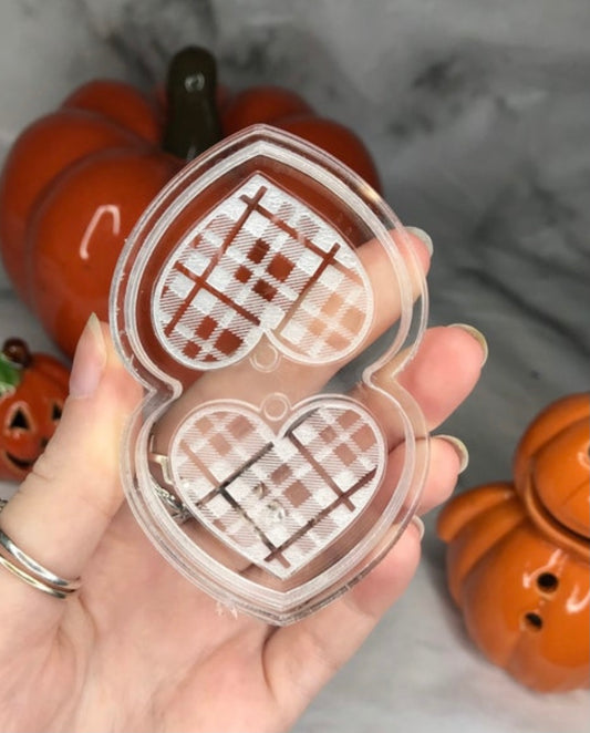 tartan heart - silicone earring mould