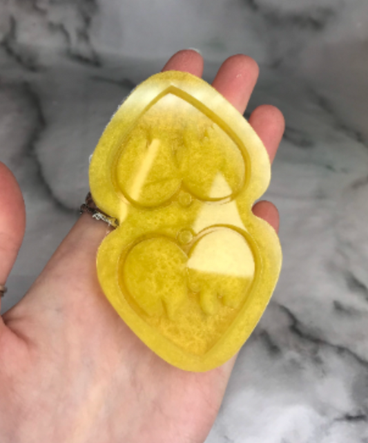 small flame heart - silicone earring mould