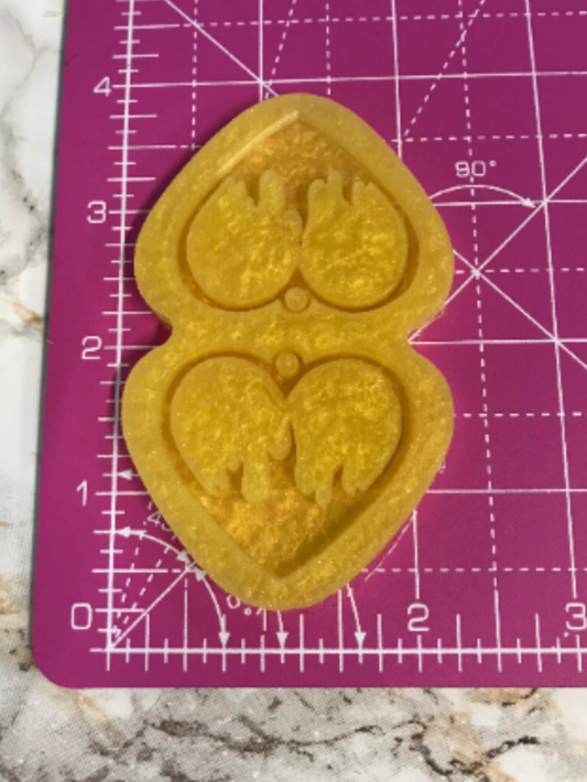 small flame heart - silicone earring mould