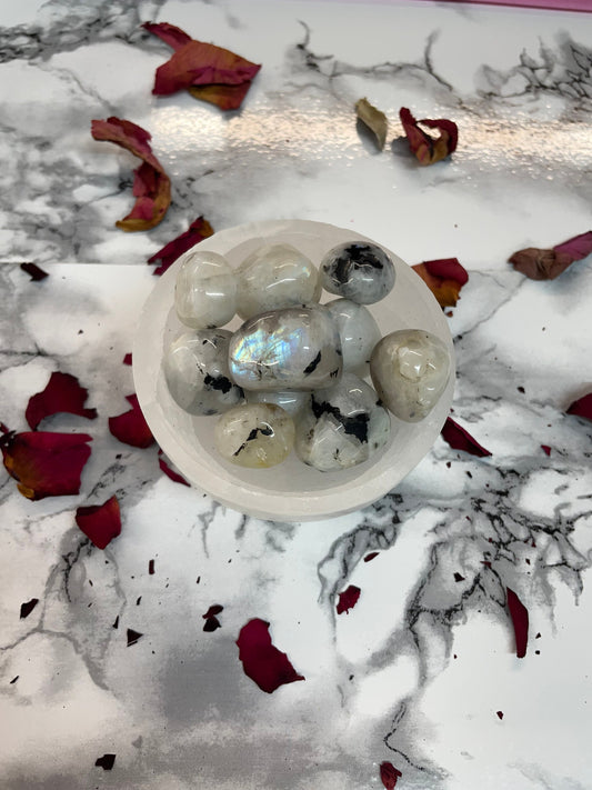 Rainbow moonstone Polished tumble stones