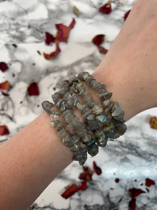 Labradorite Crystal chip bracelet