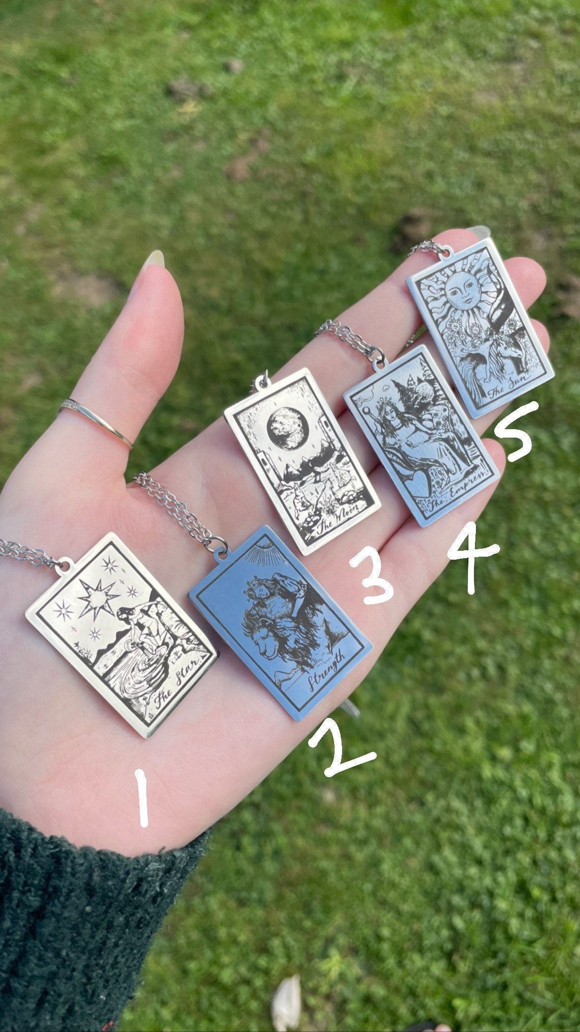 Tarot card necklace (stainless steel)