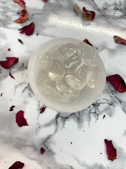 Clear quartz Polished tumble stones