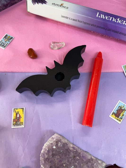 Bat spell candle holder