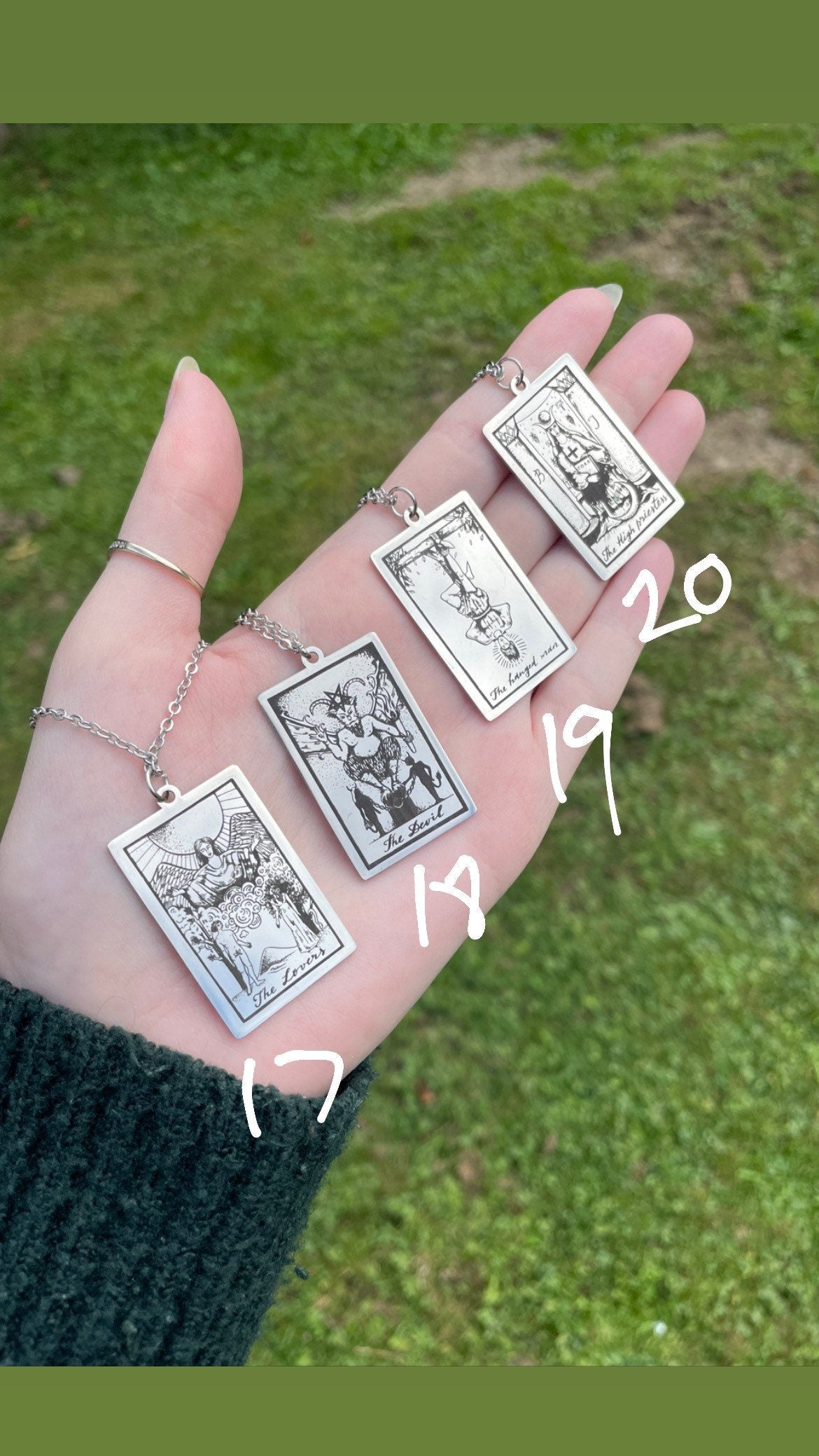 Tarot card necklace (stainless steel)