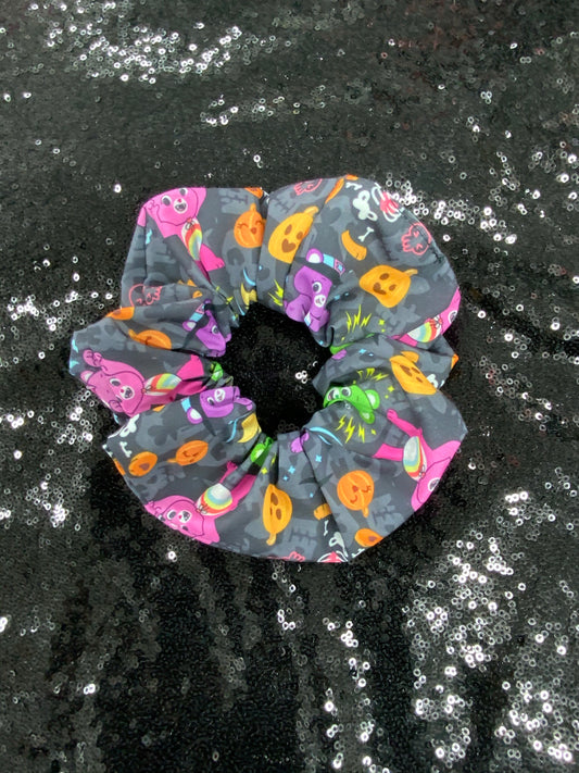 Dark caring Halloween bears hair scrunchie