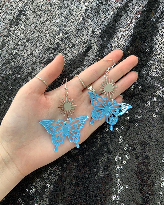 Blue butterfly Acrylic Earrings