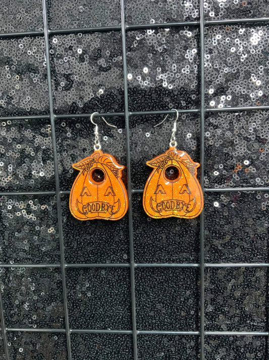 Pumpkin planchette Resin earrings