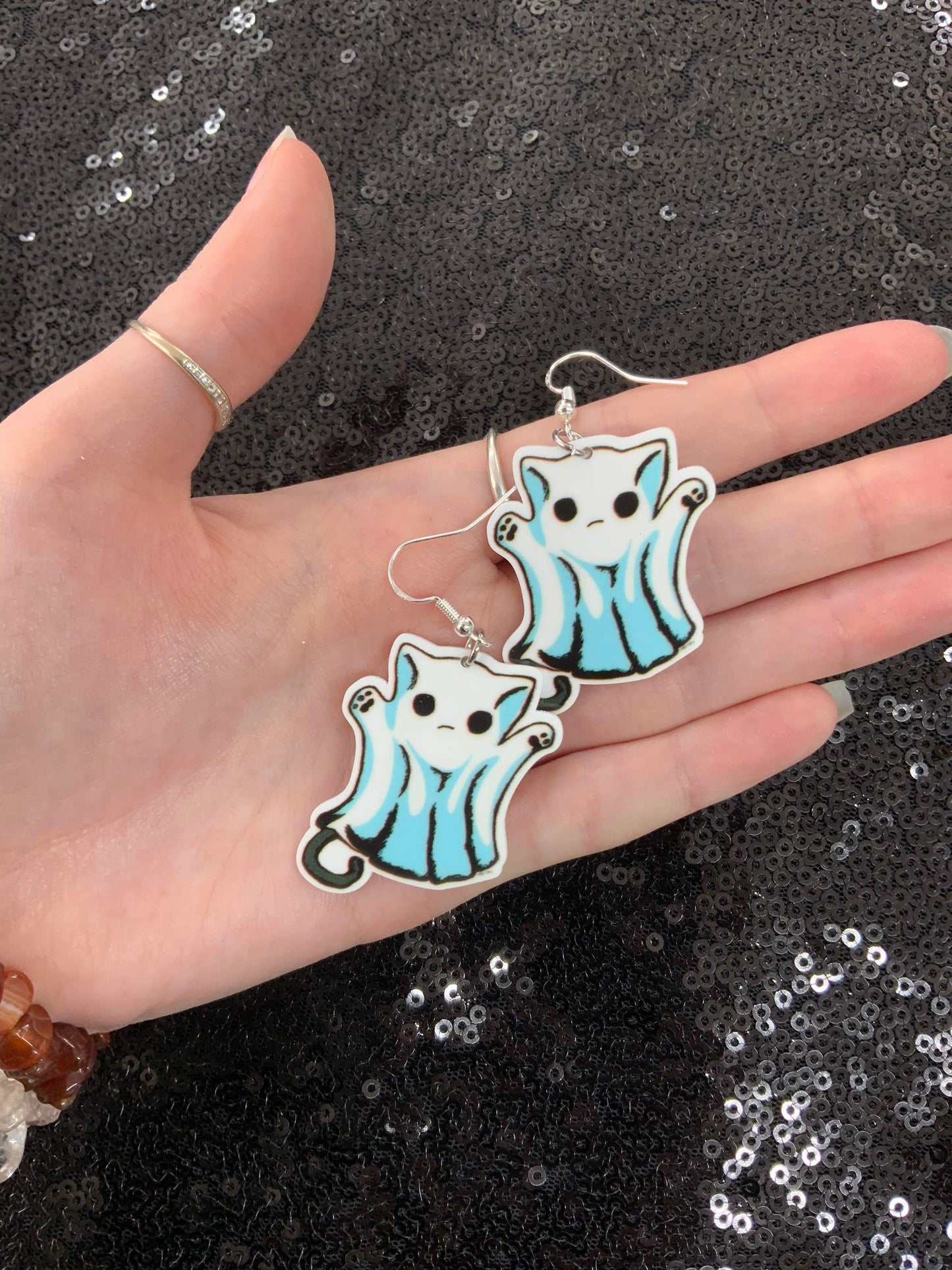 Cat ghosts earrings