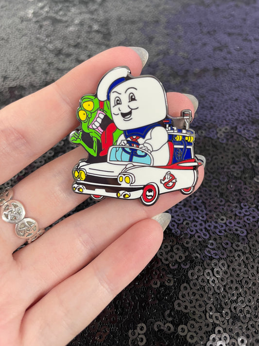 Ghostbusters car crew enamel pin