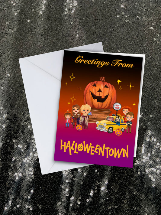 Halloween town Greeting Card