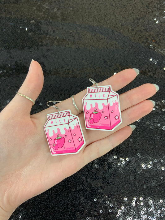 Strawberry milk earrings