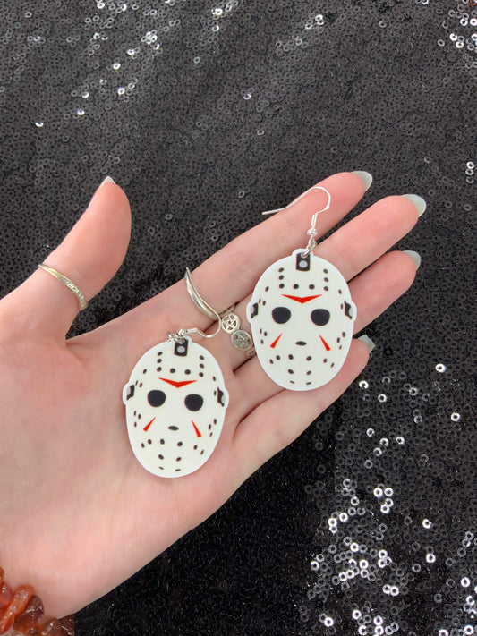 Jason mask earrings