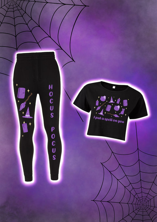 The witches sweatpants and cropped tee set