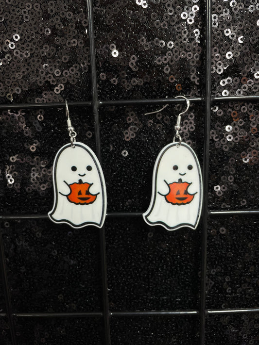 Pumpkin ghost earrings