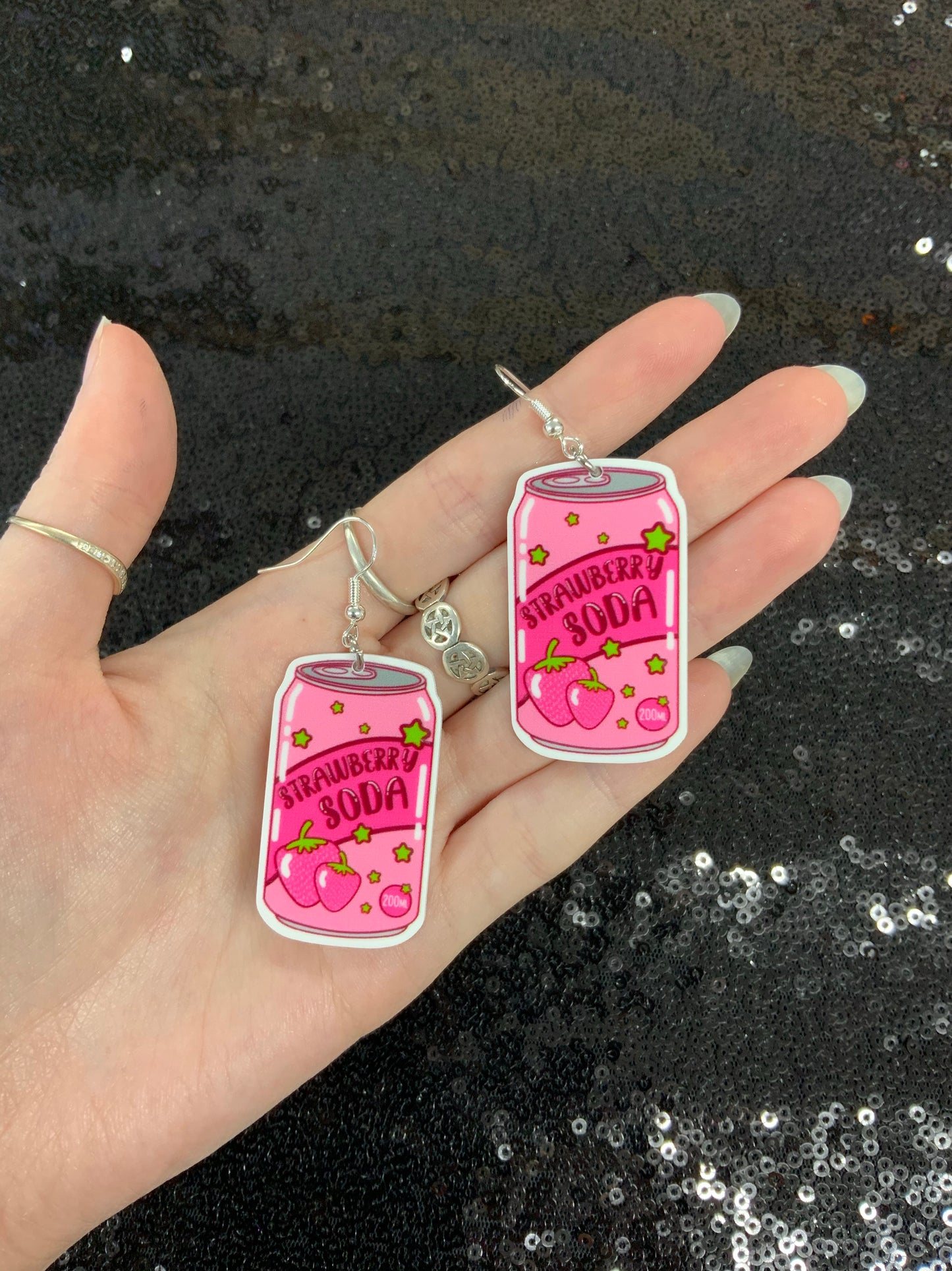 Strawberry soda earrings