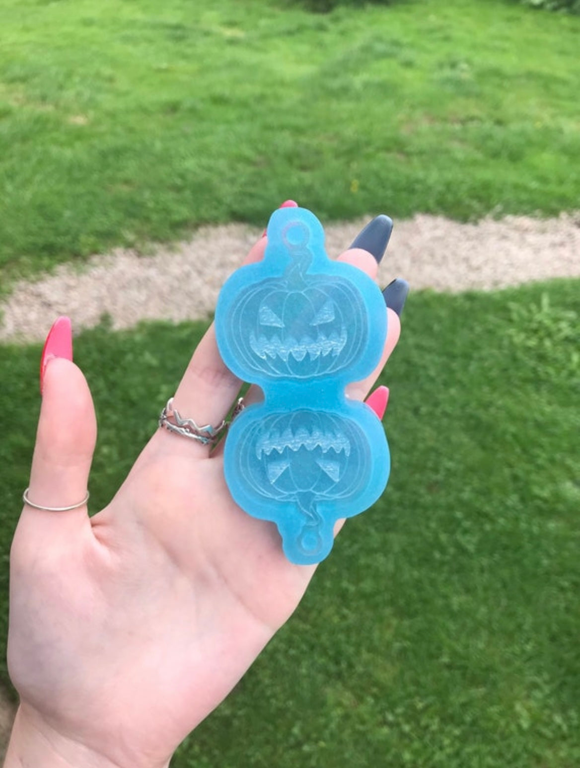 Scary pumpkin - silicone earring mould