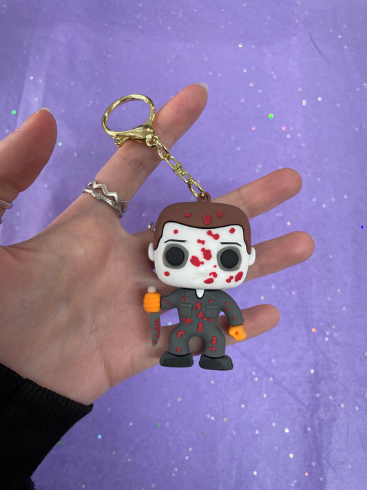 Knife man horror keychain