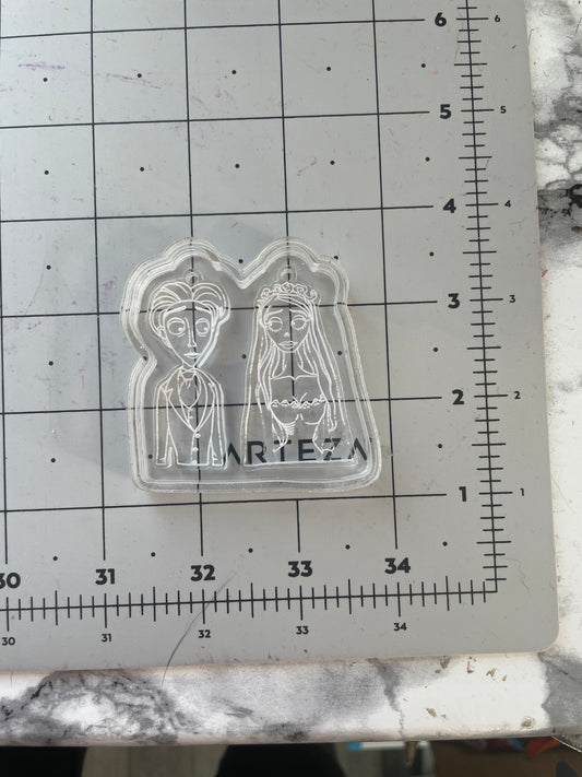 Victor and Emily silicone earring mould